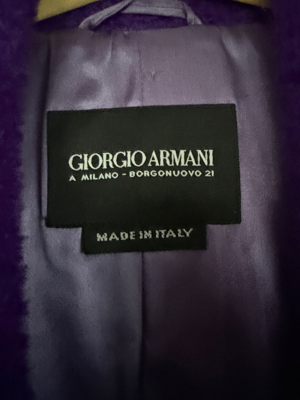 Giorgio Armani Deep Purple Satin-Lined Jacket
